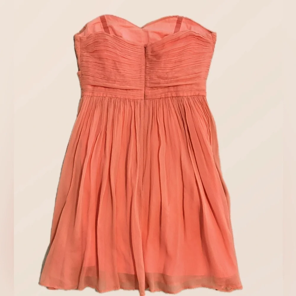 J. Crew 100% Silk Size 6 Coral Ruffle Wrap Women Dress Formal